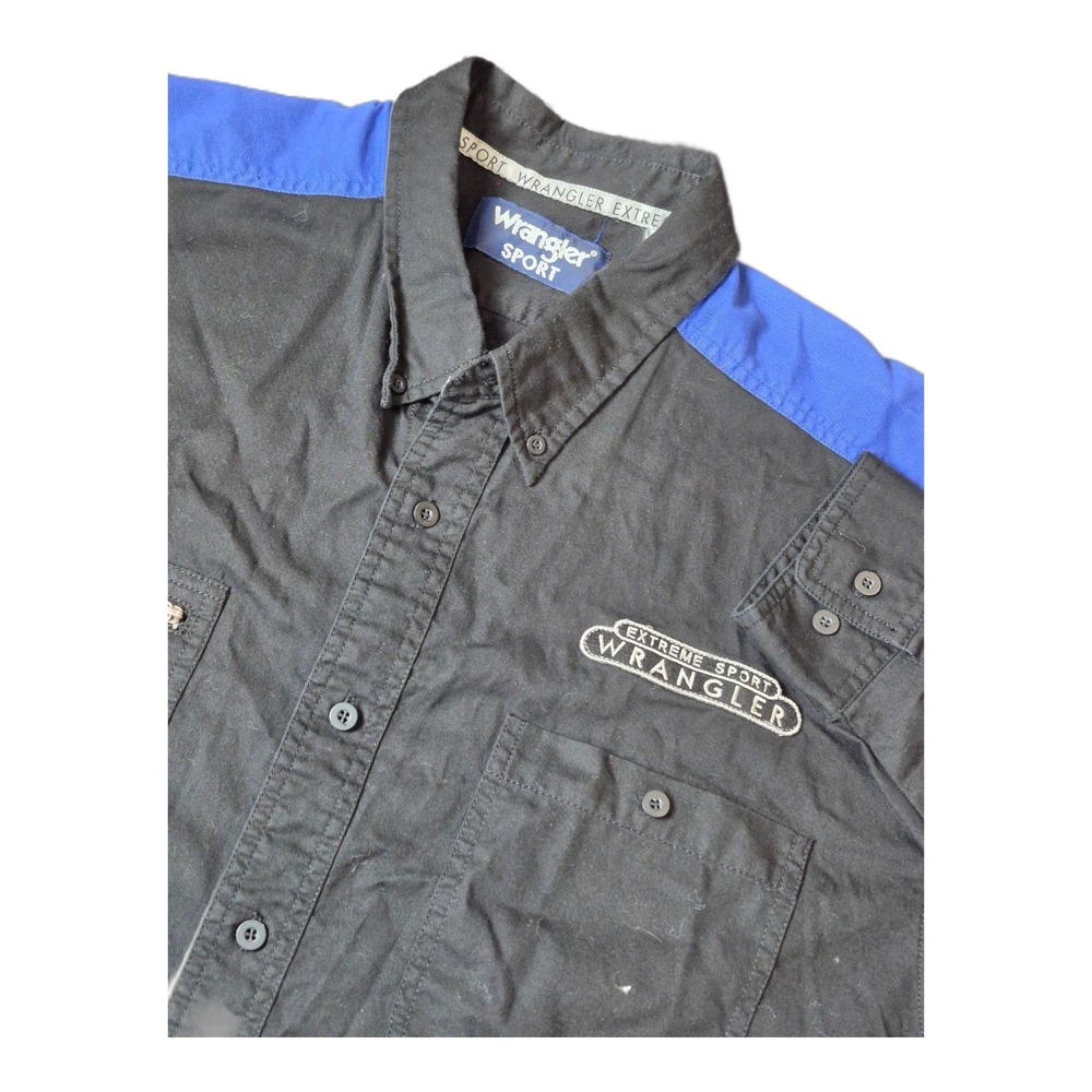 VTG 90s Wrangler Extreme Sport Long Sleeve Button Down Western Shirt Men's XL